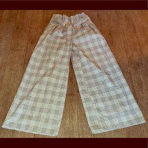 Plaid palazzo pants